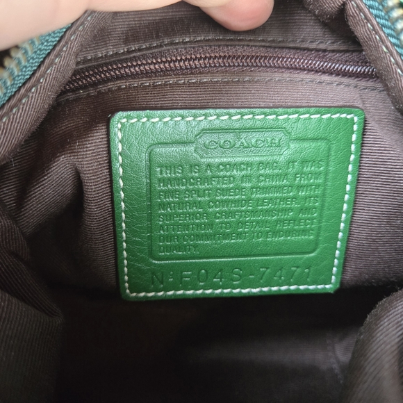 Coach Hamilton Side Buckle Small Hobo 7471 - Emerald Green Suede - Picture 2 of 3